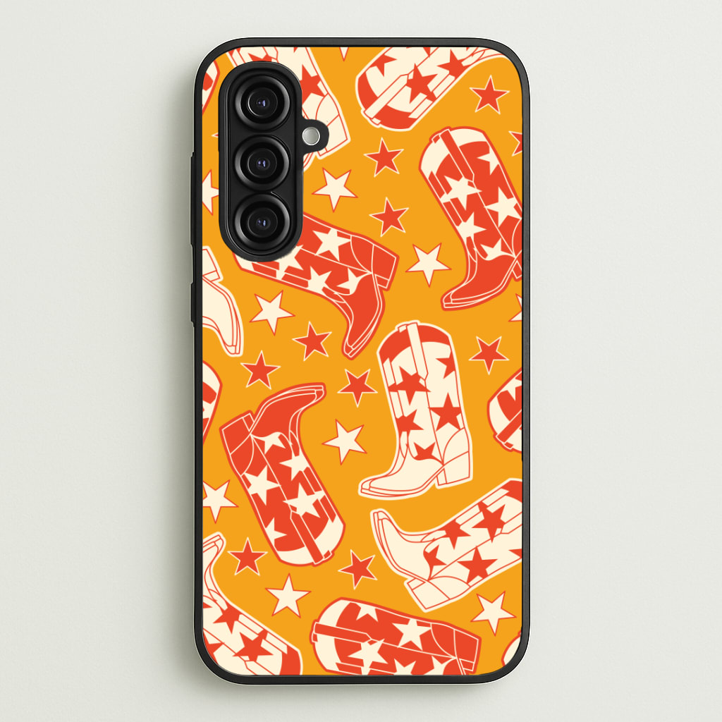 Cartoon Cowboy Boots And Stars Pattern Phone Case