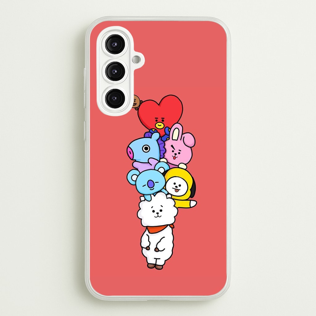 Red BT21 - RJ, Mang, Koya, Chimmy, Cooky, Shooky, Tata - K Pop Phone Case