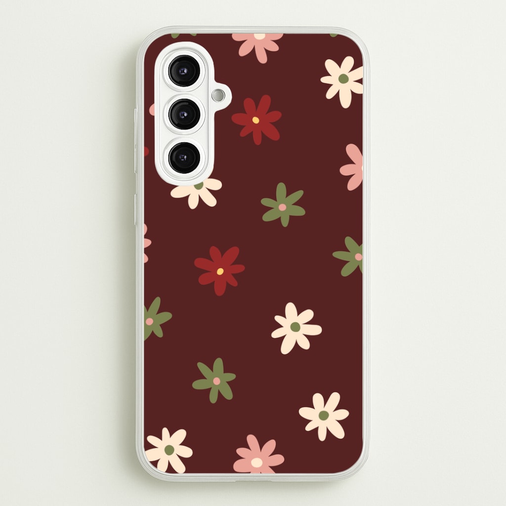 Dark Whimsical Flower Pattern Phone Case