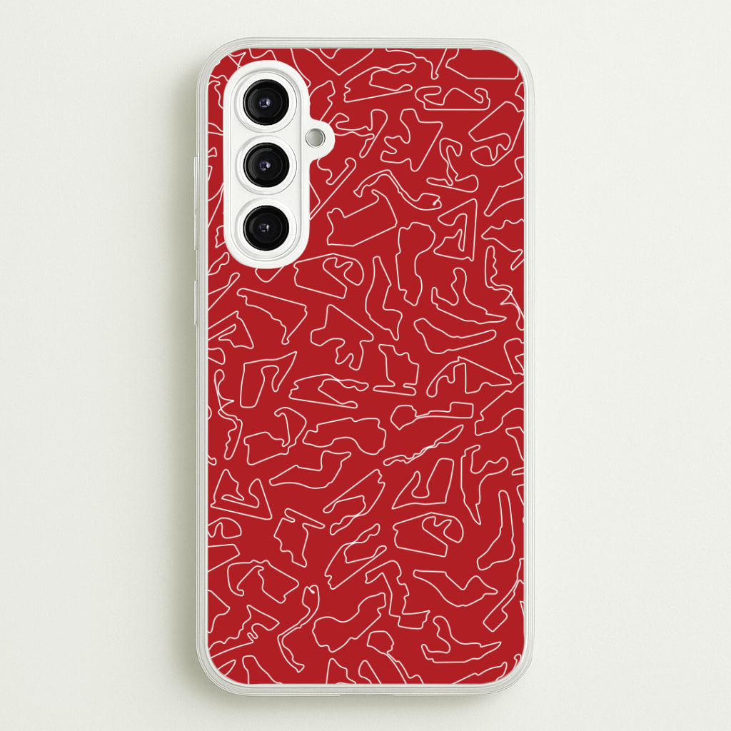 Track Outlines Red Phone Case