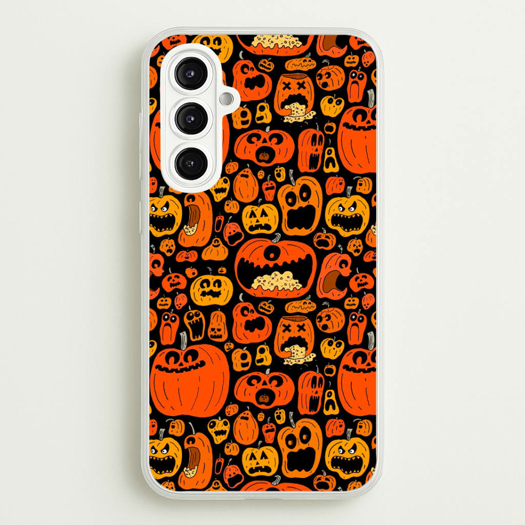 Scary Pumpkin Halloween Pattern Phone Case