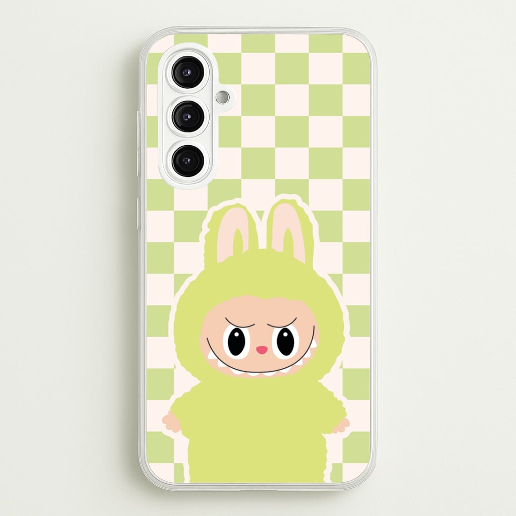 Checkered Cute Green Monster Phone Case