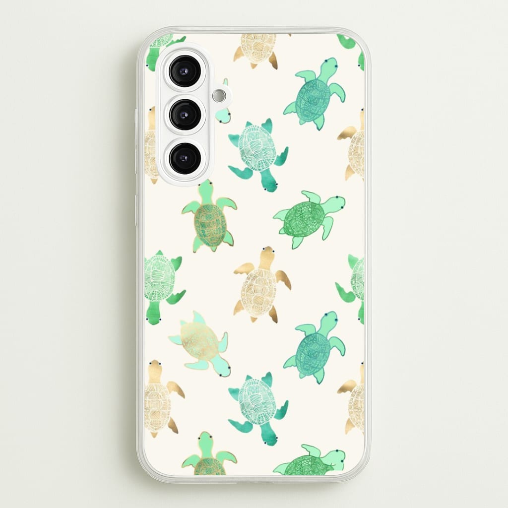 Gilded Jade & Mint Turtles Phone Case