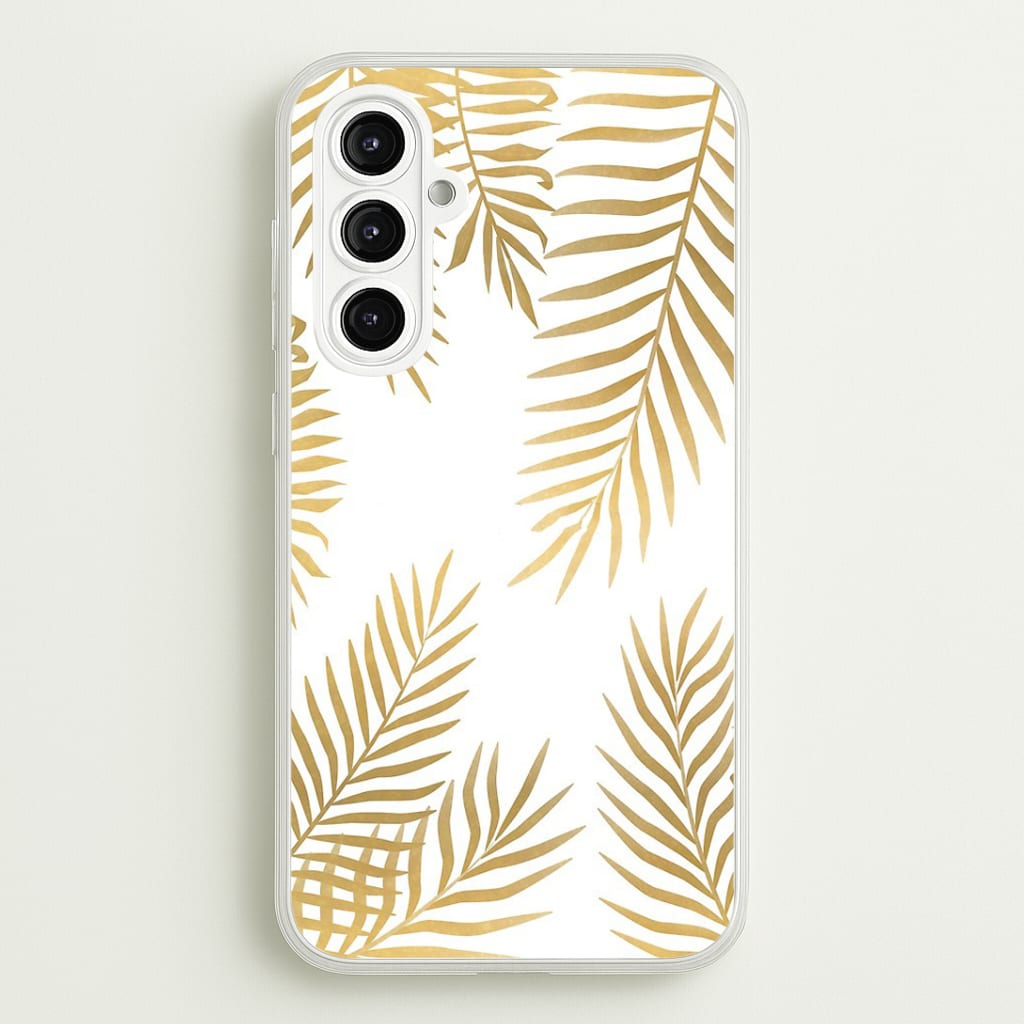 Gold Palm Leaf Pattern Phone Case