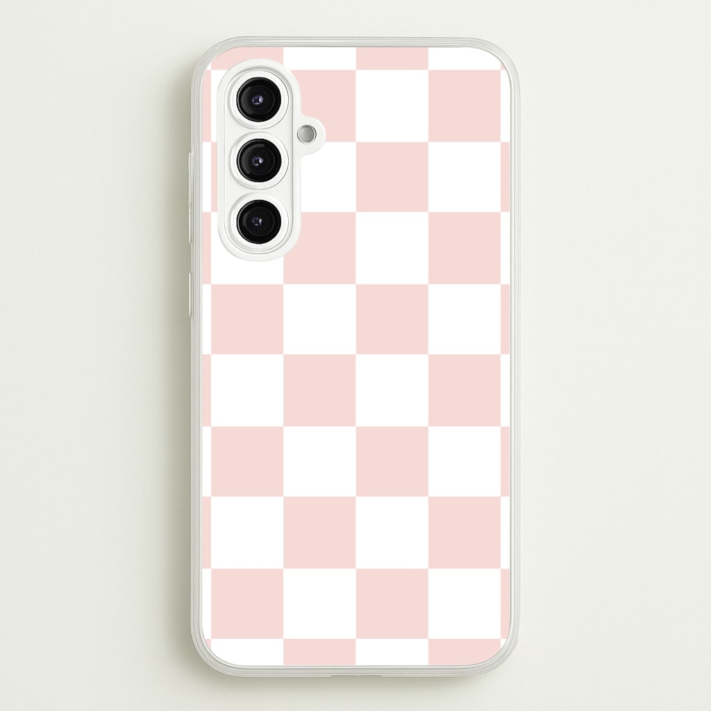Pink And White Checkers Phone Case