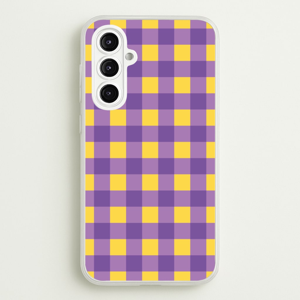 Purple And Yellow Checkered Pattern Phone Case