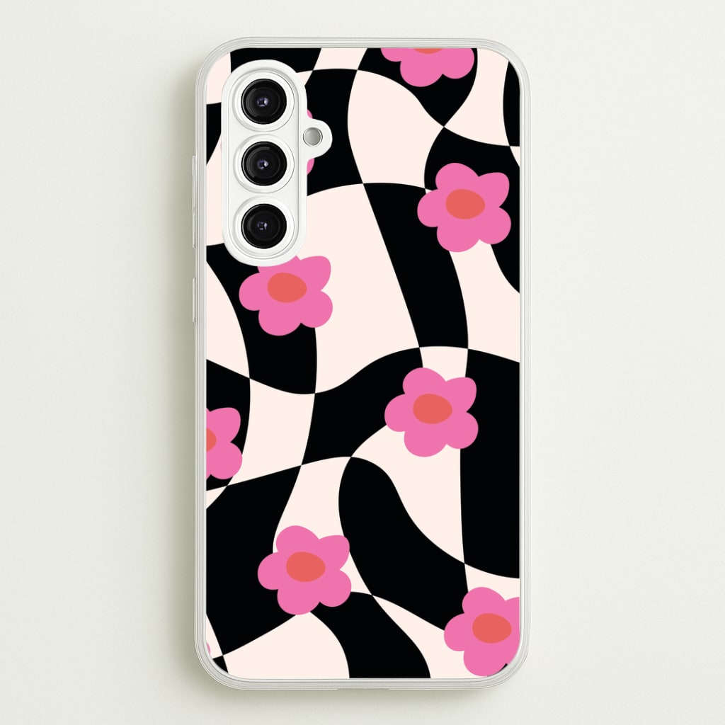 Checkboard Flowers - Trippy Patterns Phone Case