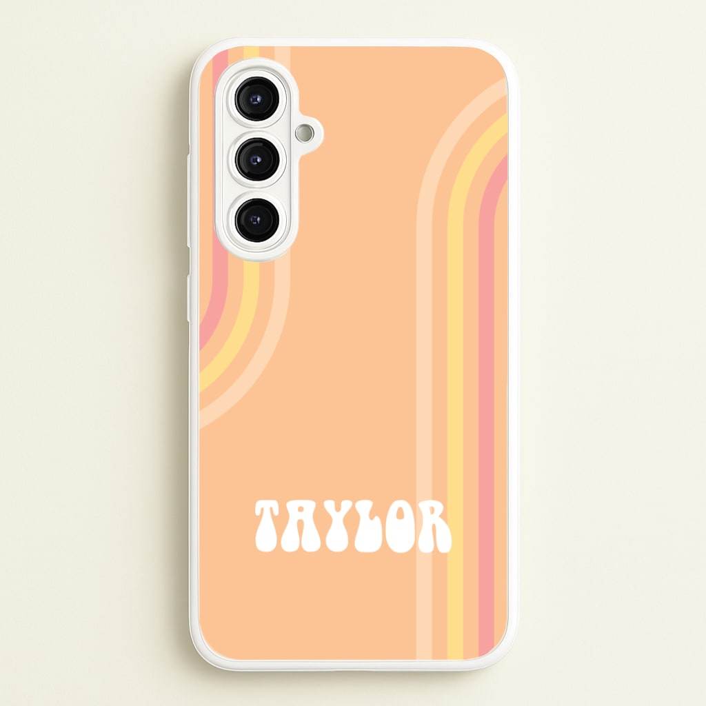 Retro Orange Personalised Name Phone Case
