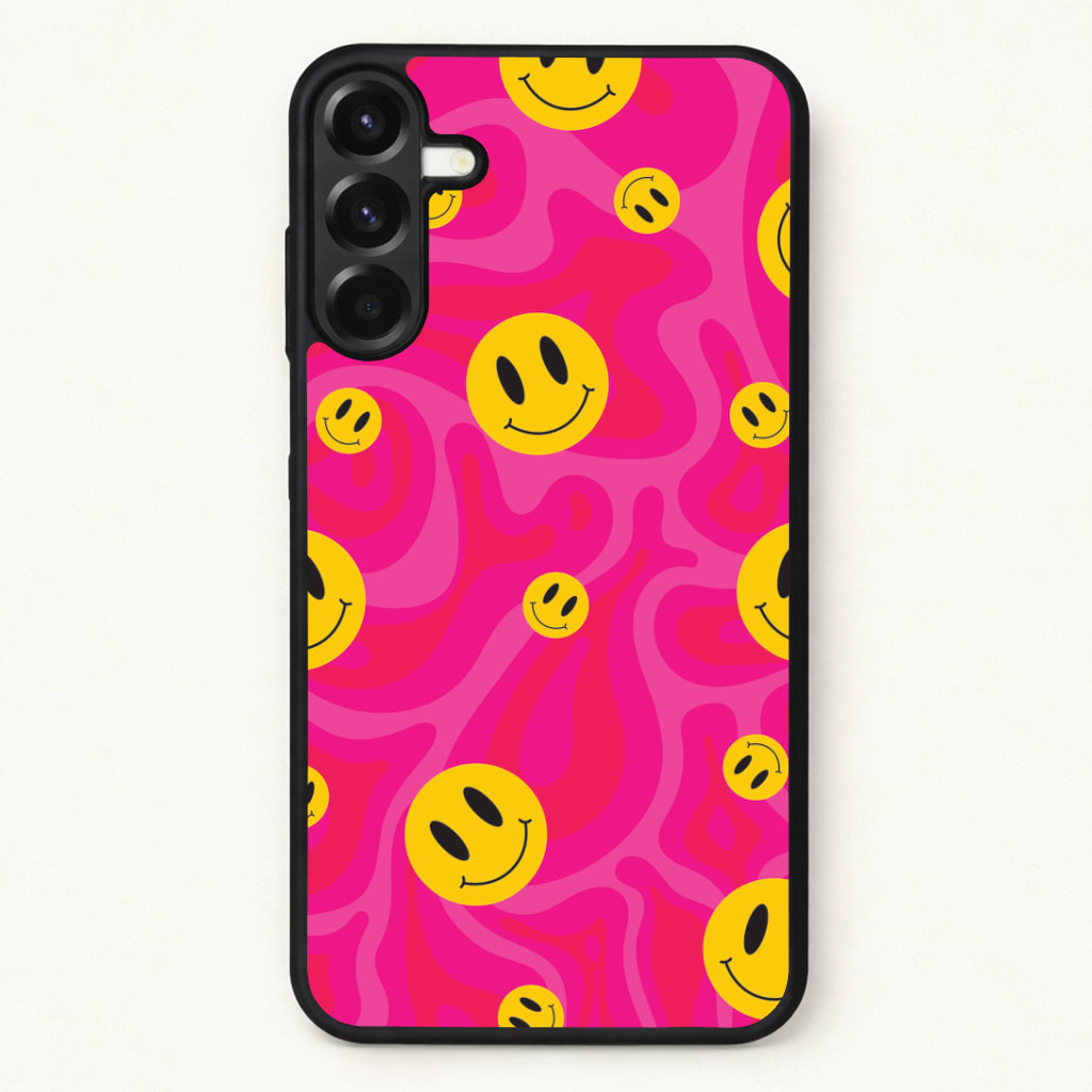 Pink Wavey Smileys Pattern Phone Case