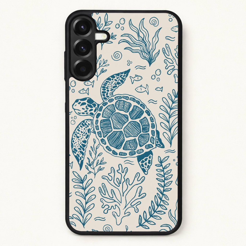 Teal Turtle Reef Phone Case