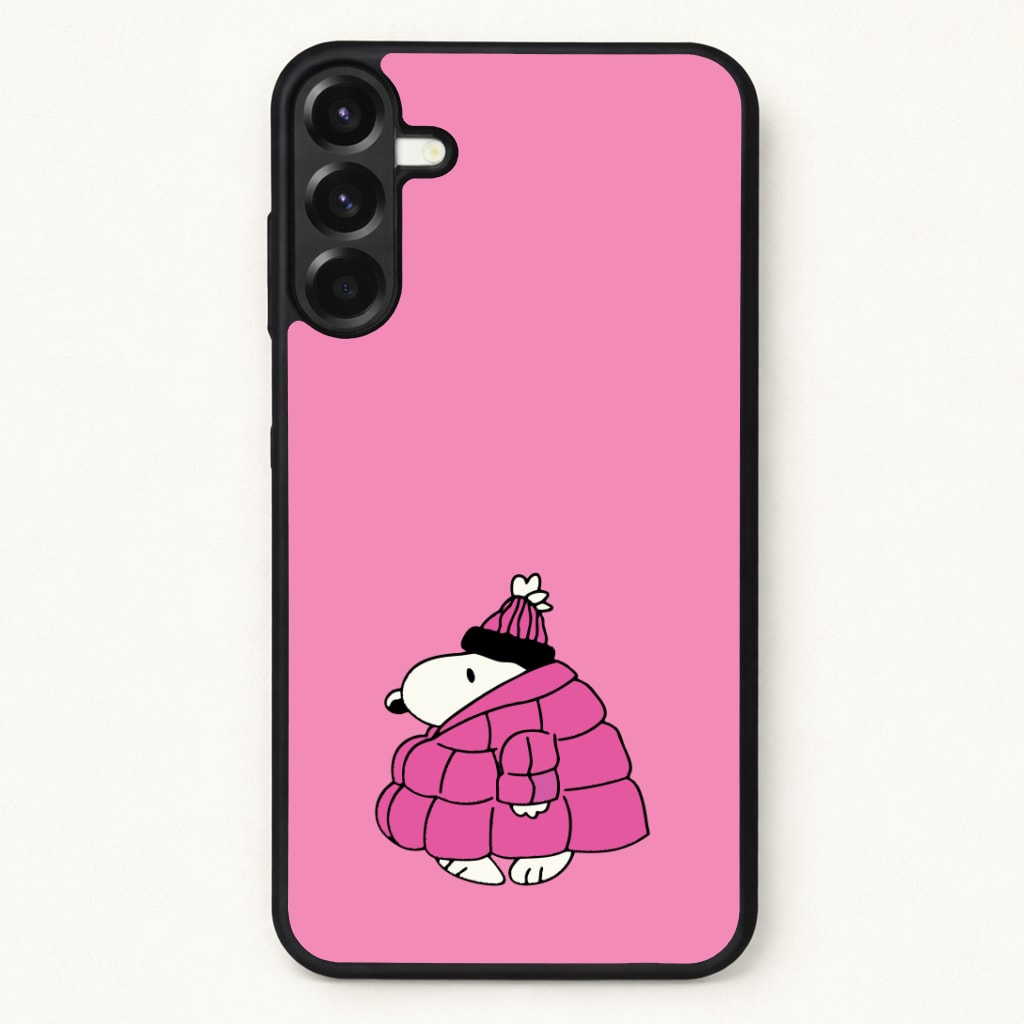 Cartoon Beagle Puffer Jacket Pink Phone Case