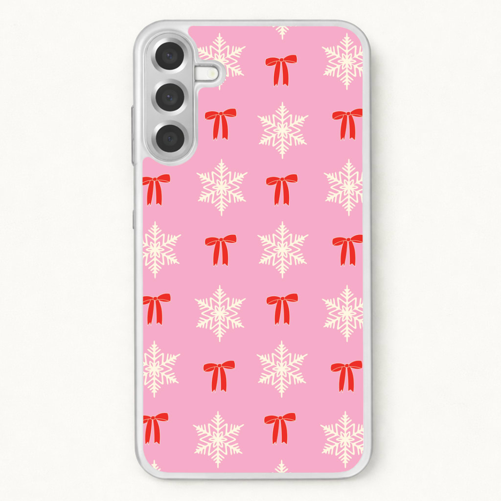 Coquette Bows And Snowflakes Pattern Phone Case