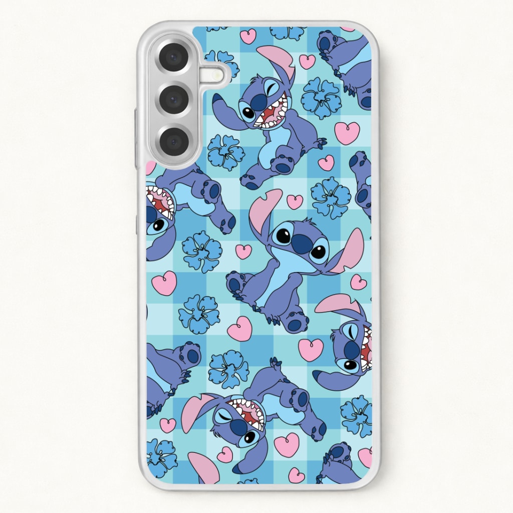 Blue Alien And Hearts Pattern Phone Case