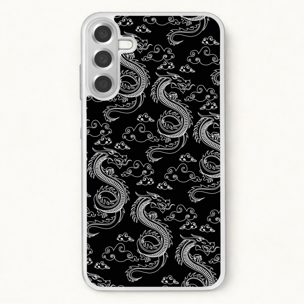 Black And White Dragon Pattern Phone Case