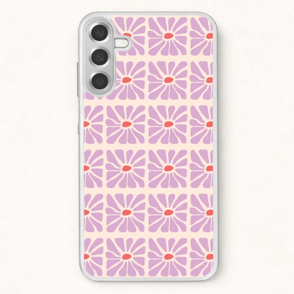Square Abstract Flowers Mauve Phone Case