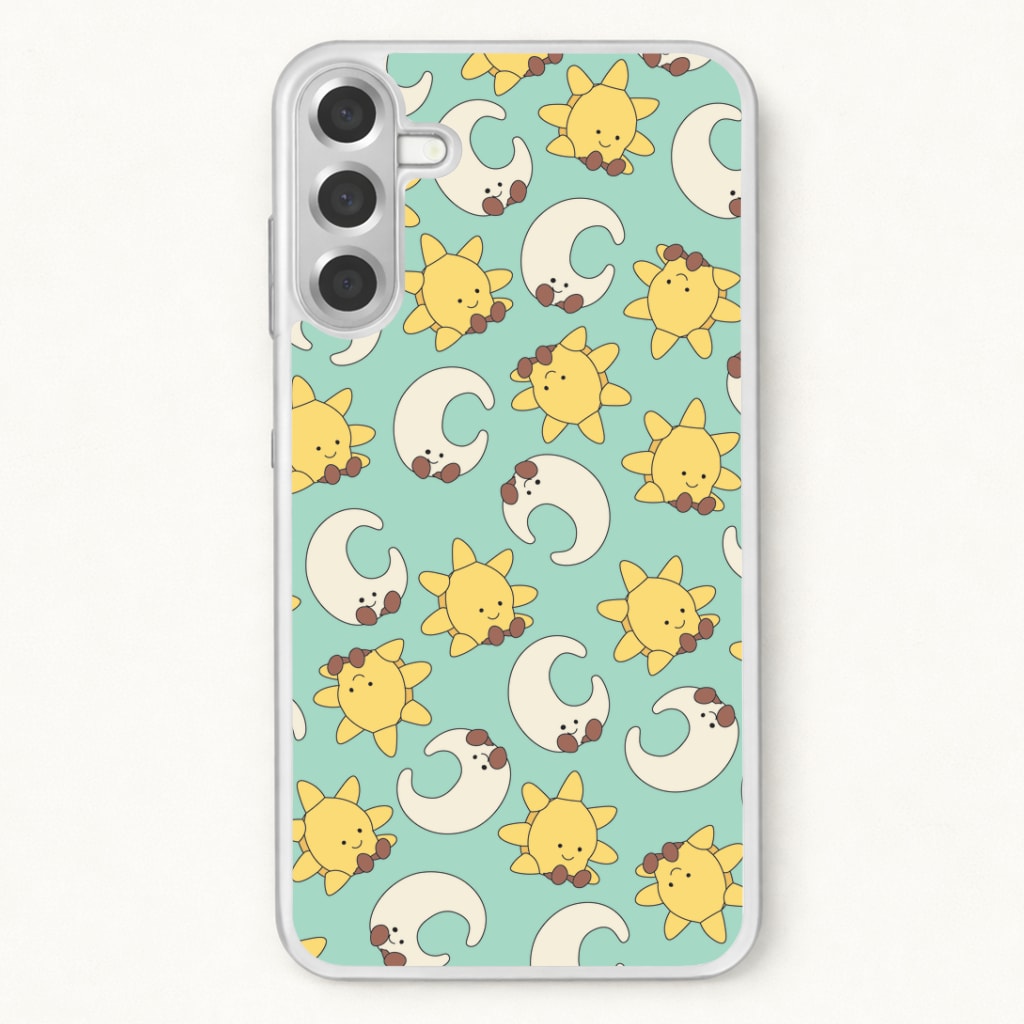 Stars And Moon Pattern - Plushy Phone Case