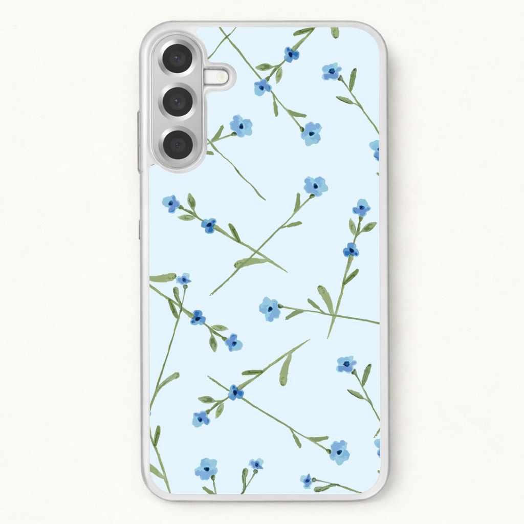 Baby Blue Floral Pattern Phone Case