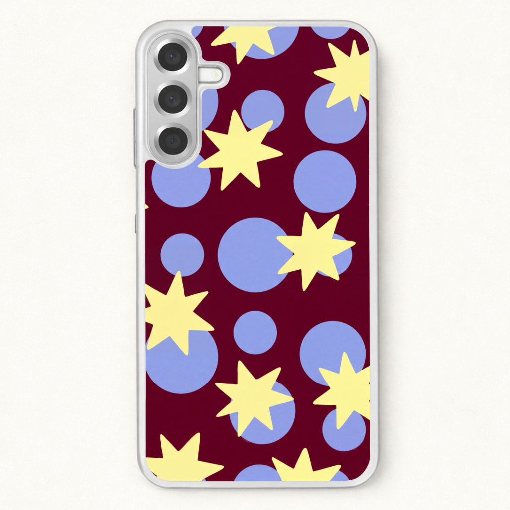 Butter Stars On Burgundy Phone Case
