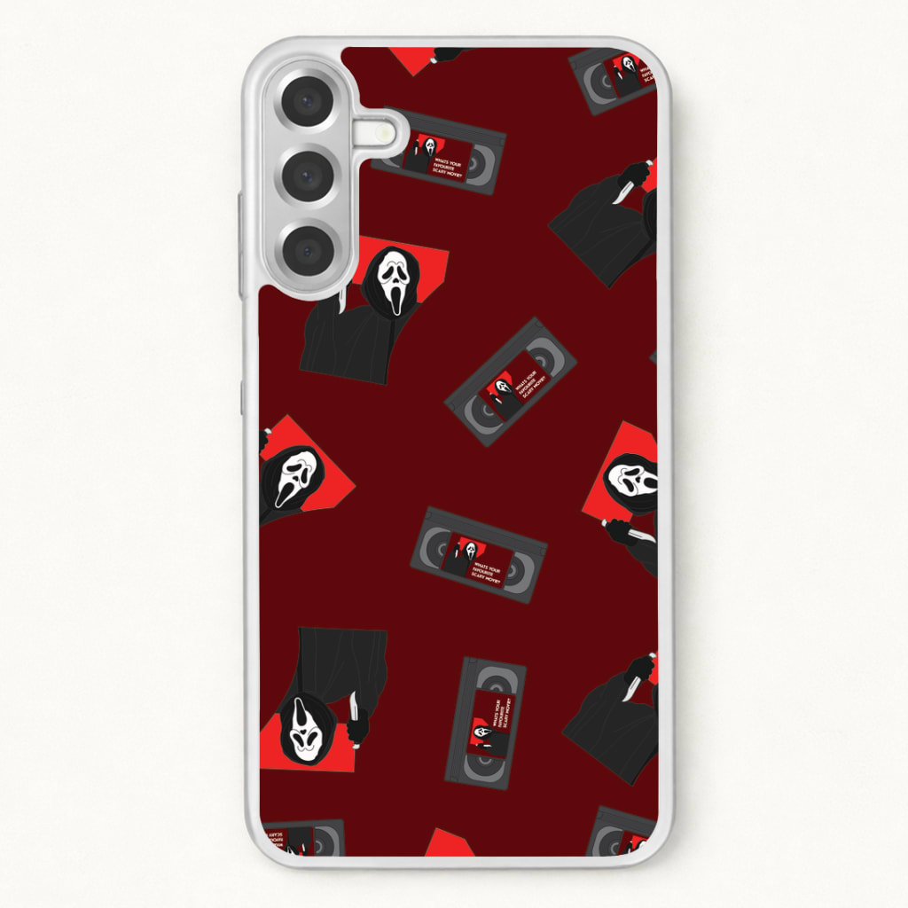 VHS & Ghostface Pattern Phone Case