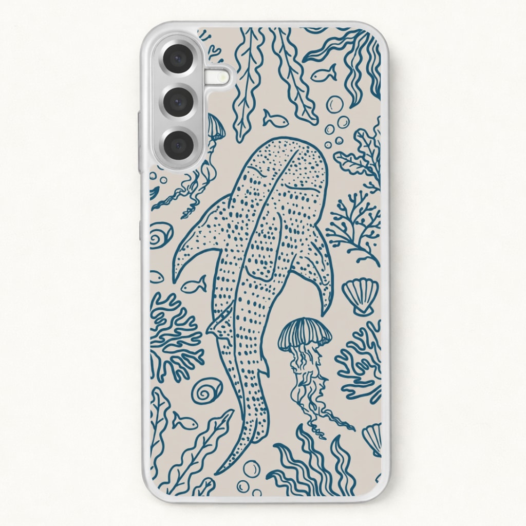 Teal Whale Shark Reef Phone Case