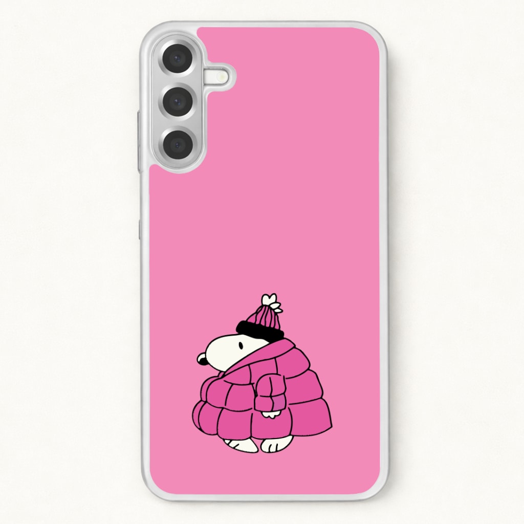 Cartoon Beagle Puffer Jacket Pink Phone Case