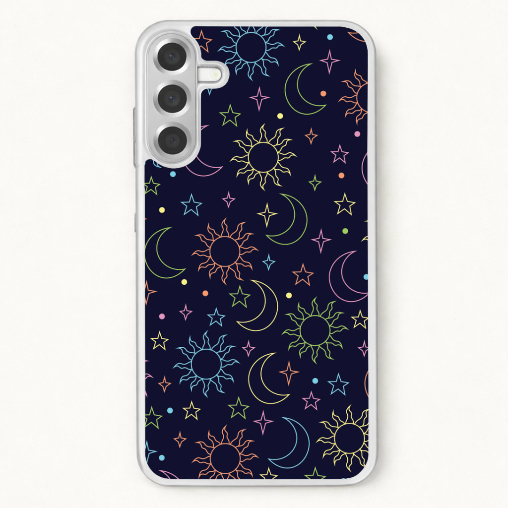 Sun, Moon And Stars Pattern Rainbow Phone Case
