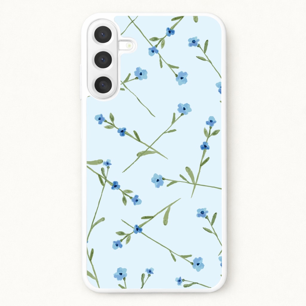Baby Blue Floral Pattern Phone Case