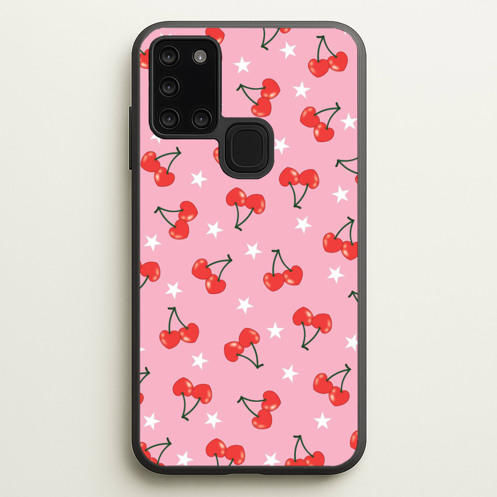 Heart Cherries And Stars Pattern Phone Case