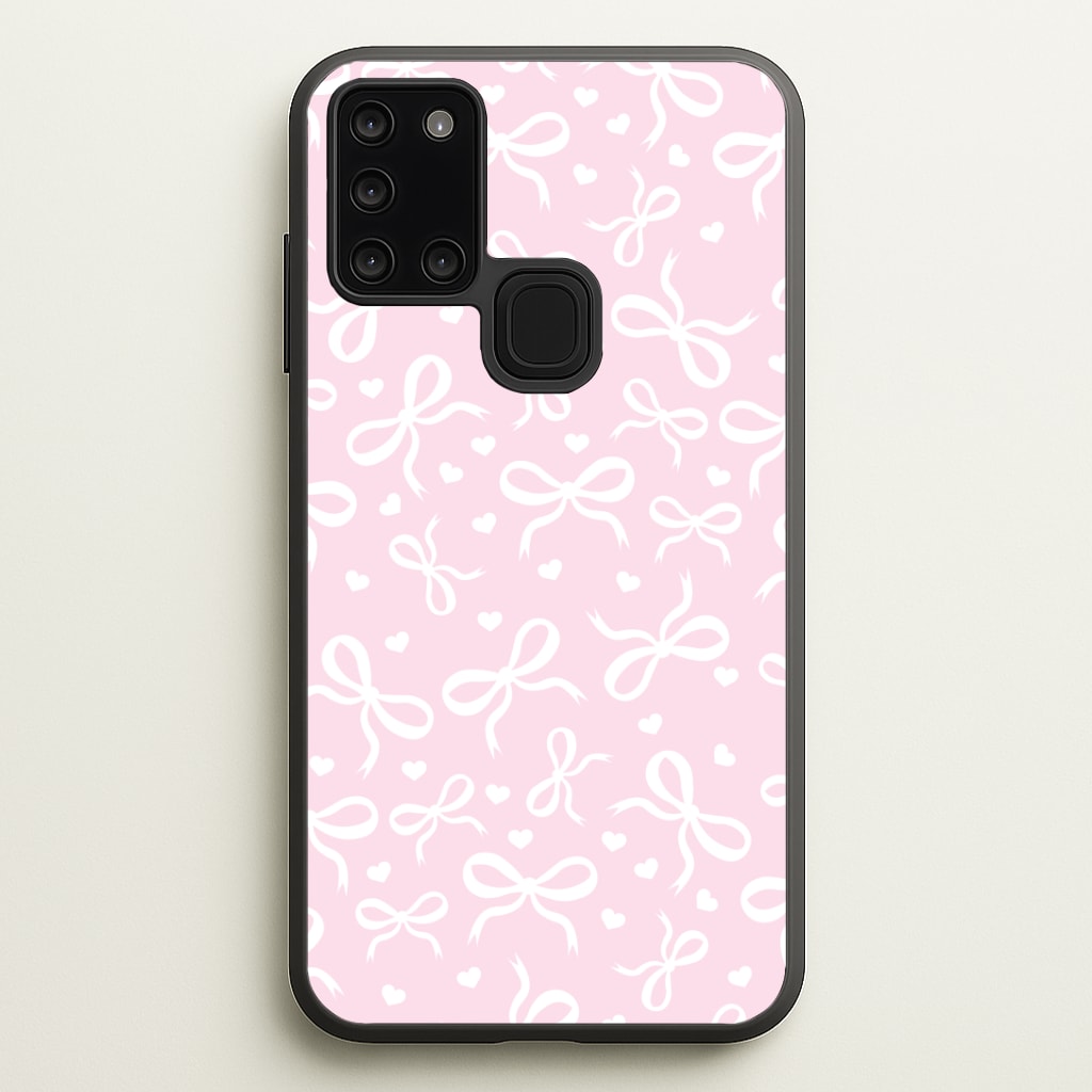 Coquette Bows And Hearts Baby Pink Phone Case - Galaxy A21s / Standard