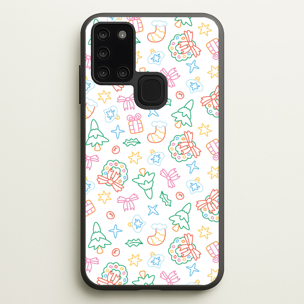 Neon Christmas Icons Pattern II Phone Case