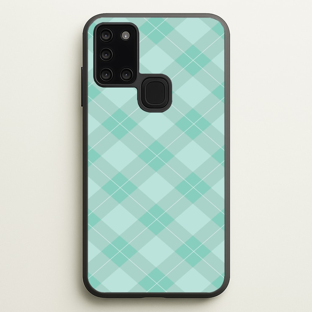 Light Cyan Tartan Christmas Pattern Phone Case