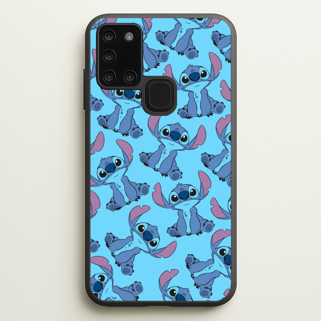 Cute Alien Blue Pattern Phone Case - Galaxy A21s / Standard