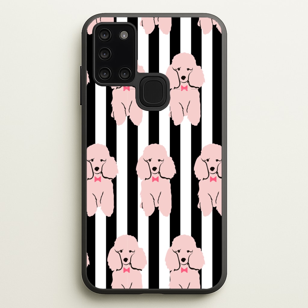 Striped Poodle - Dog Pattern Phone Case