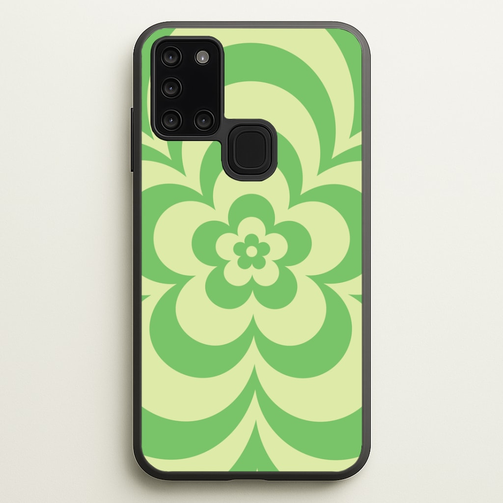 Green Abstract Flower Pattern Phone Case