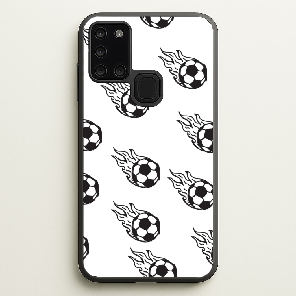 Flaming Football Pattern Phone Case