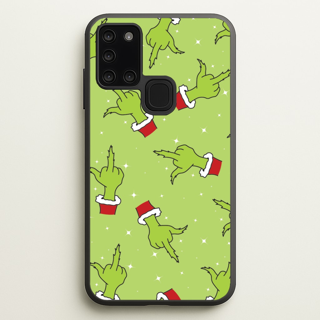 Green Middle Finger Christmas Pattern Phone Case