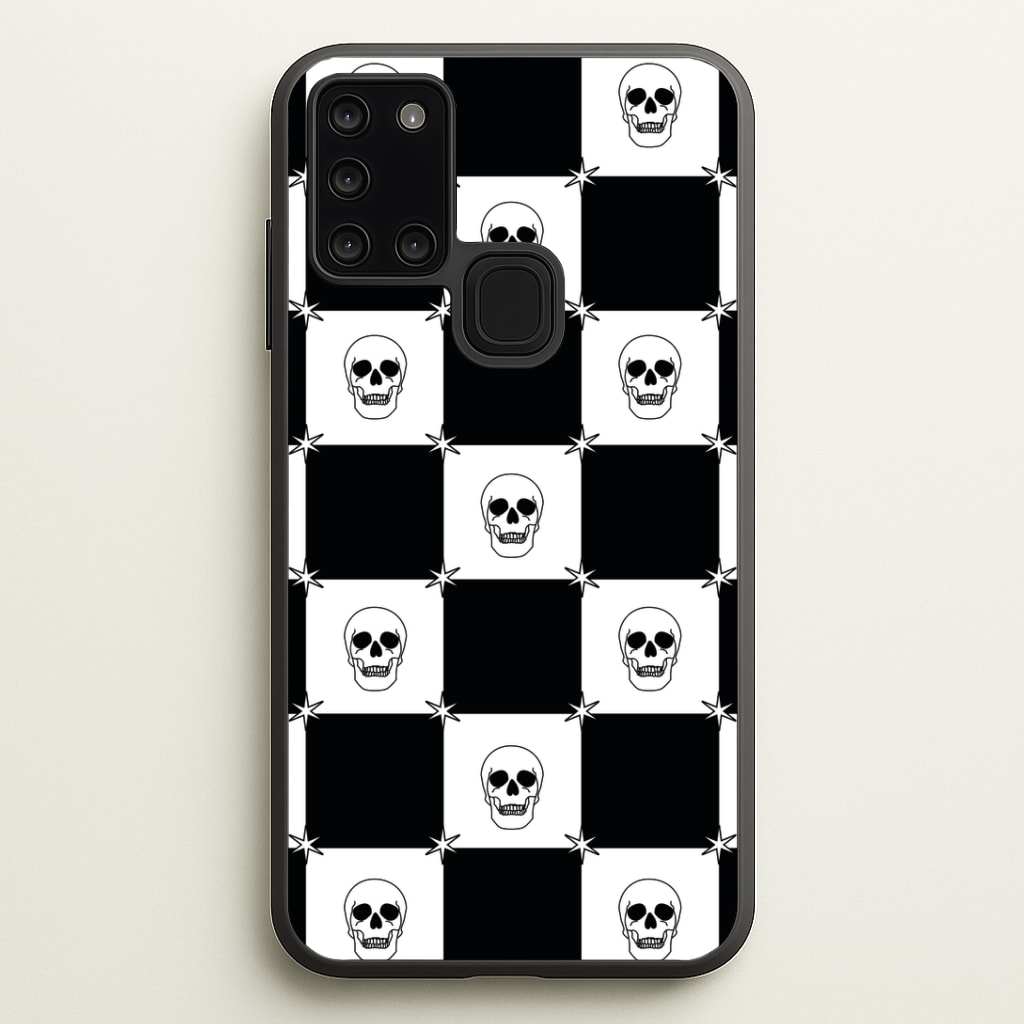 Checkered Skulls Pattern Phone Case