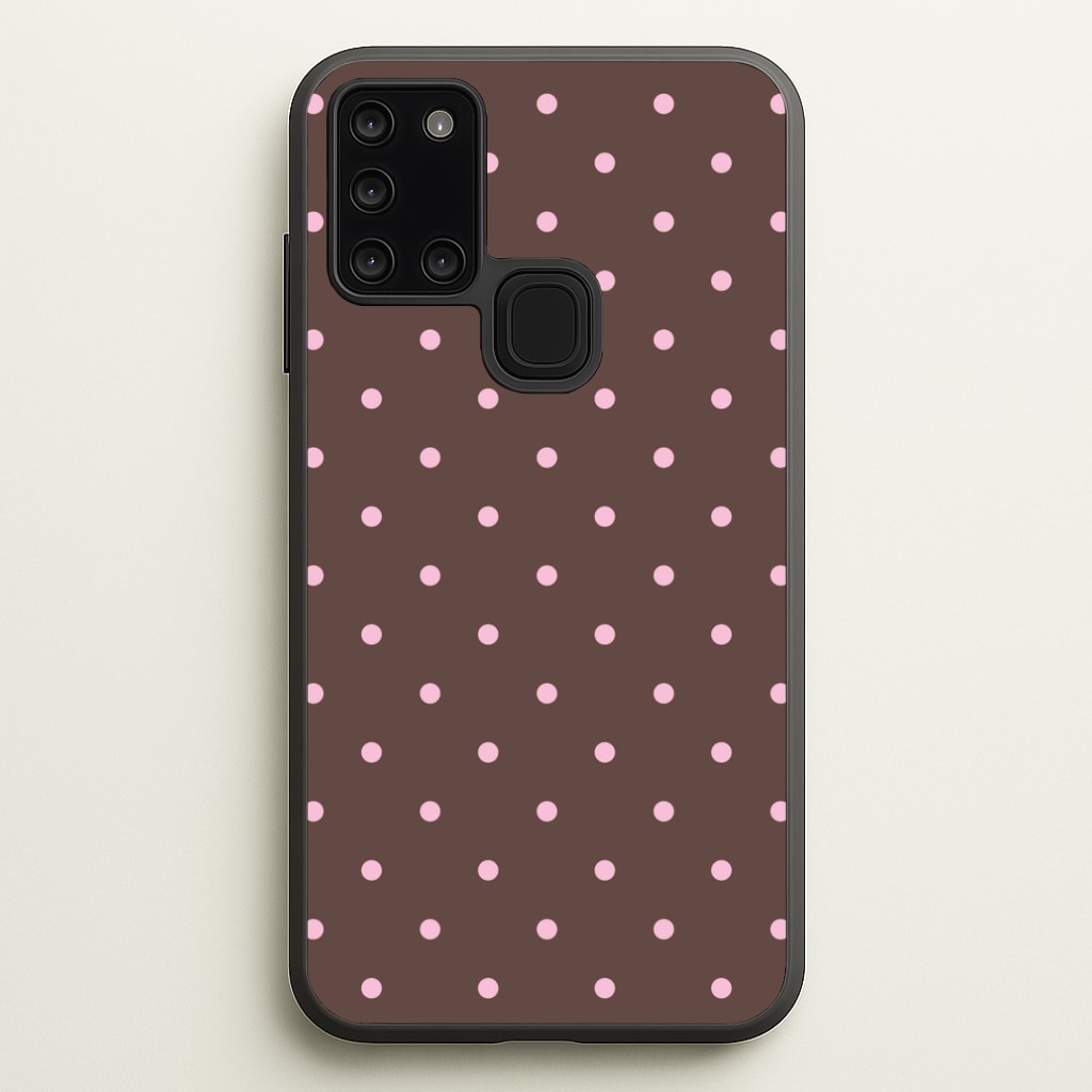 Chocolate & Strawberry Polka Dots Phone Case