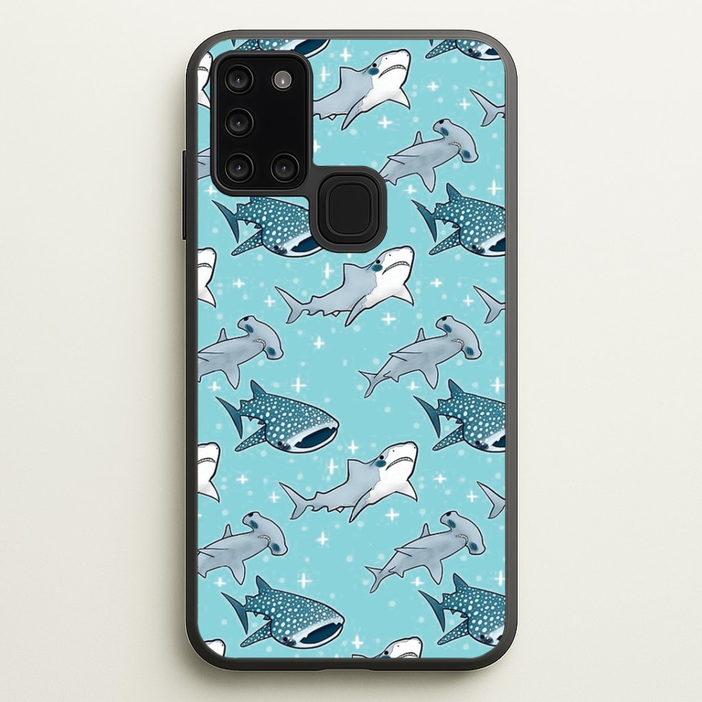 Shark Pattern Phone Case - Galaxy A21s / Standard