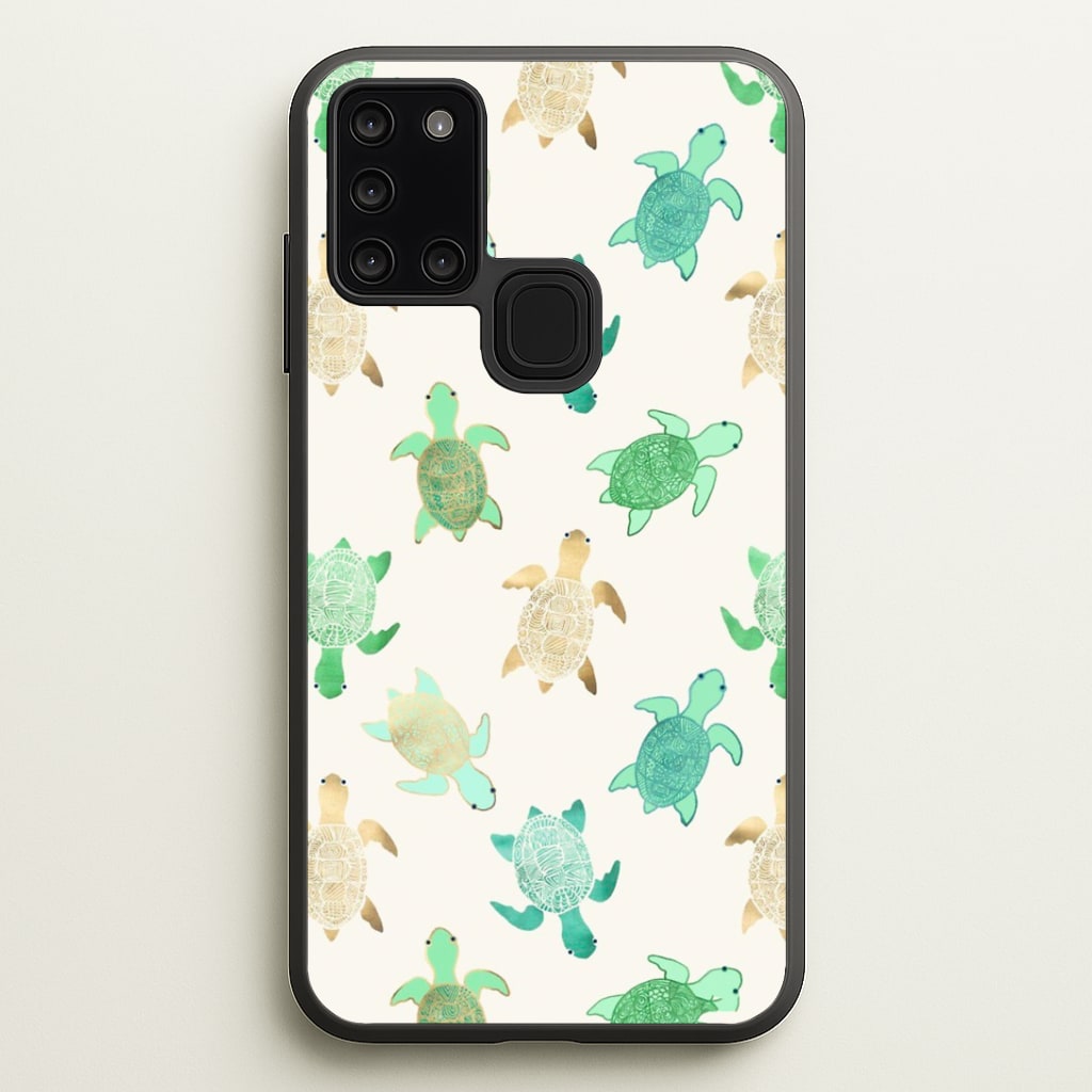 Gilded Jade & Mint Turtles Phone Case