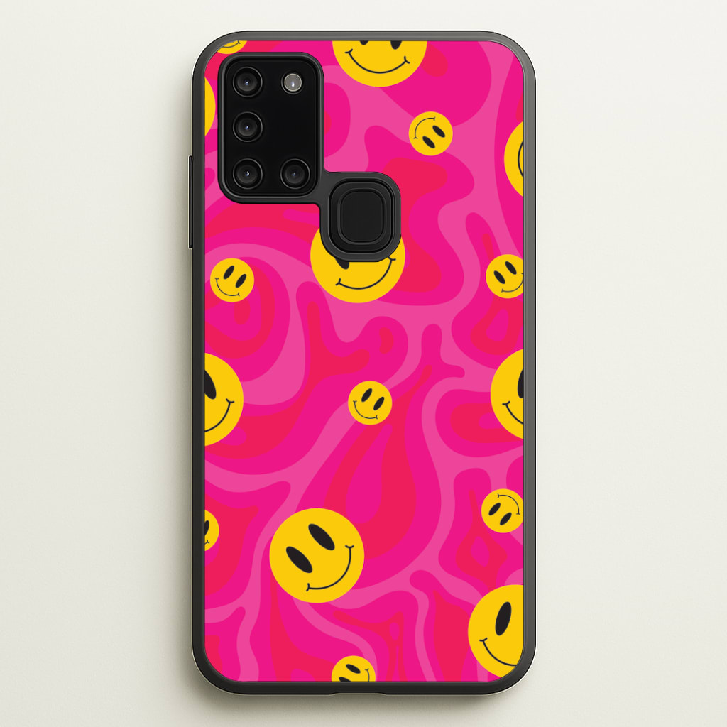 Pink Wavey Smileys Pattern Phone Case