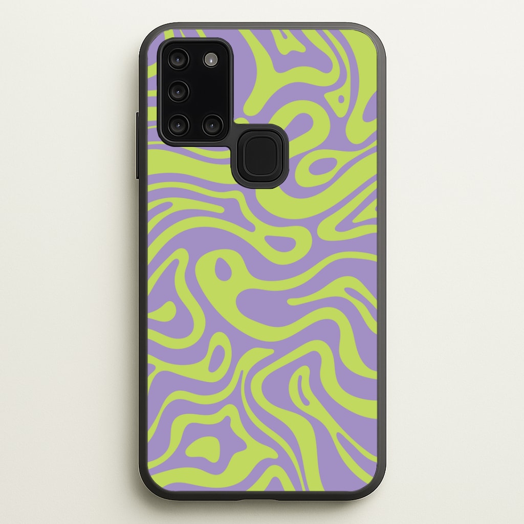 Green And Purple Waves Pattern Phone Case