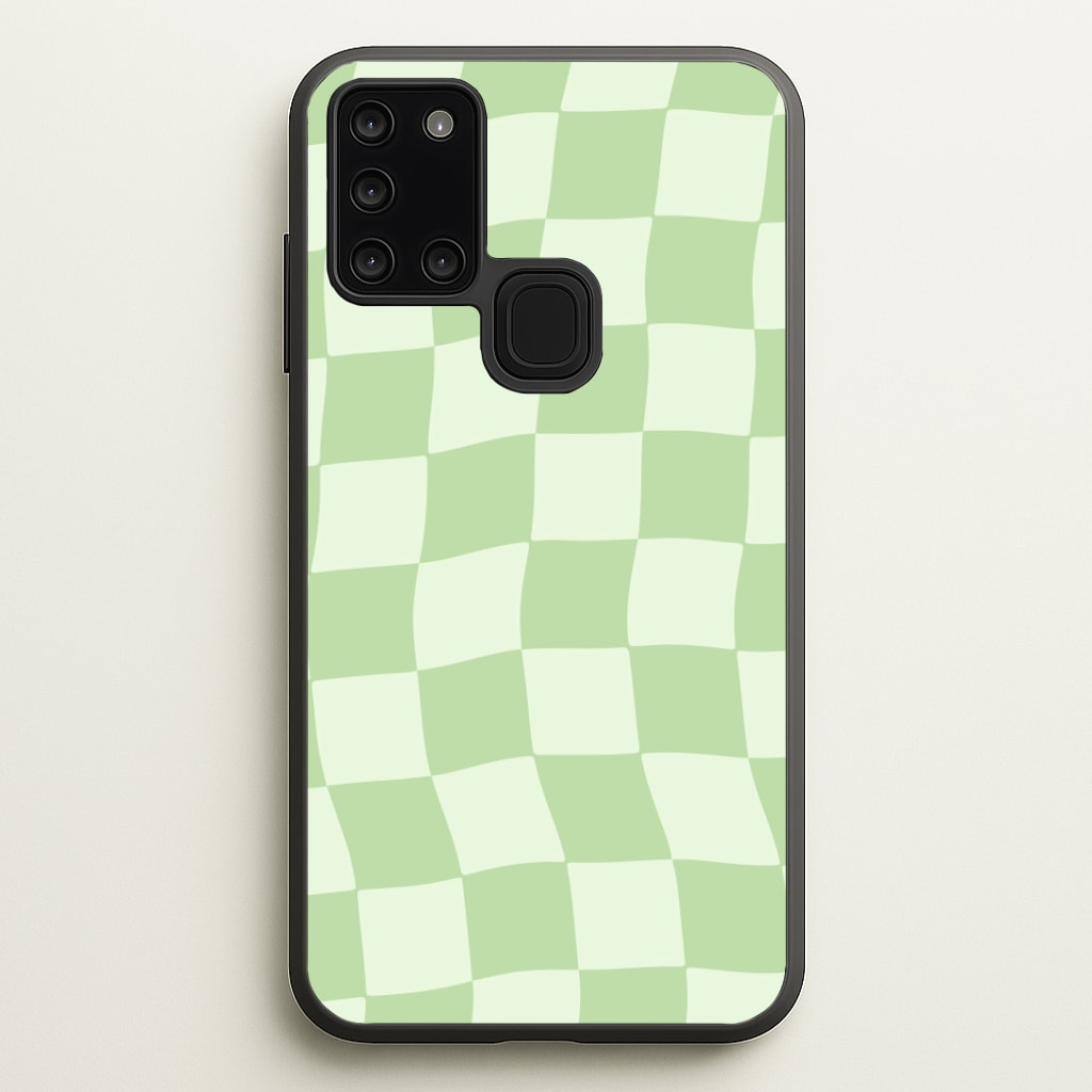 Green Checkers Phone Case - Galaxy A21s / Standard
