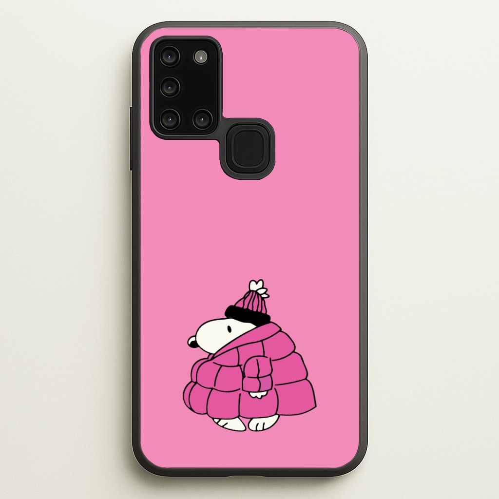 Cartoon Beagle Puffer Jacket Pink Phone Case