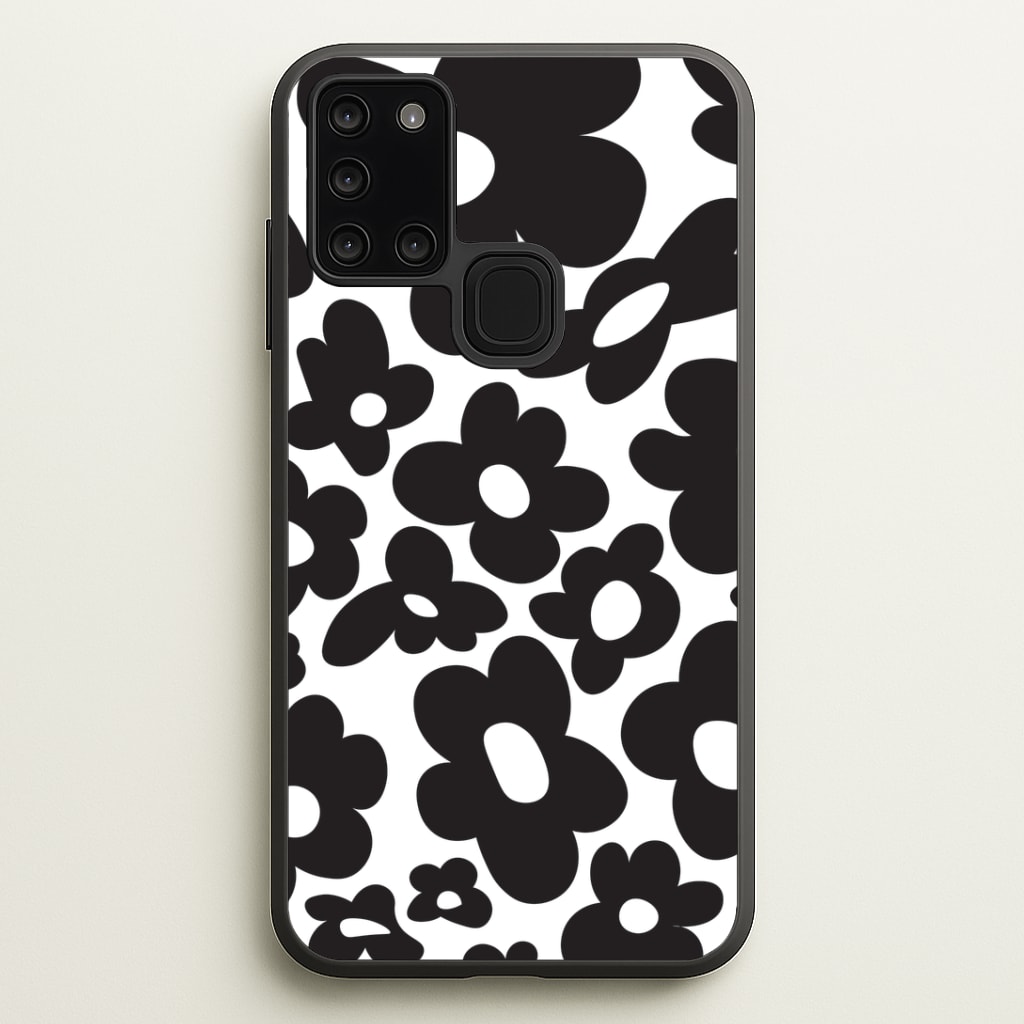Black Flowers - Trippy Patterns Phone Case