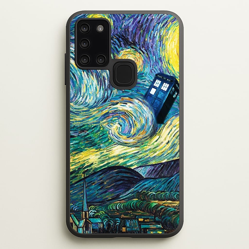 Starry Night Tardis Phone Case - Galaxy A21s / Standard
