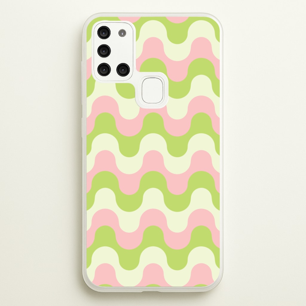 Green And Pink Retro Waves Pattern Phone Case