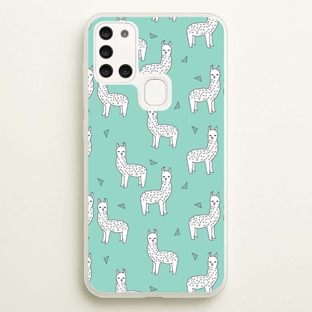 Mint Alpaca Pattern Phone Case