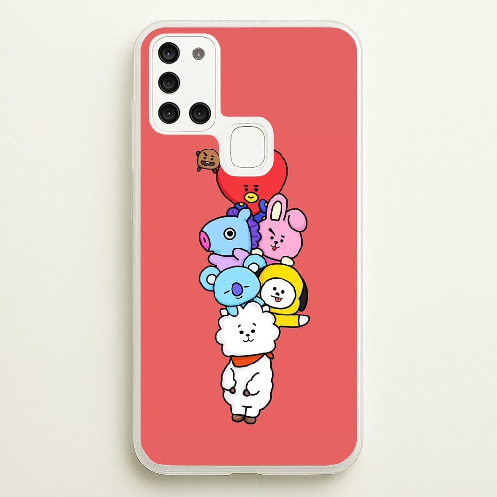Red BT21 - RJ, Mang, Koya, Chimmy, Cooky, Shooky, Tata - K Pop Phone Case
