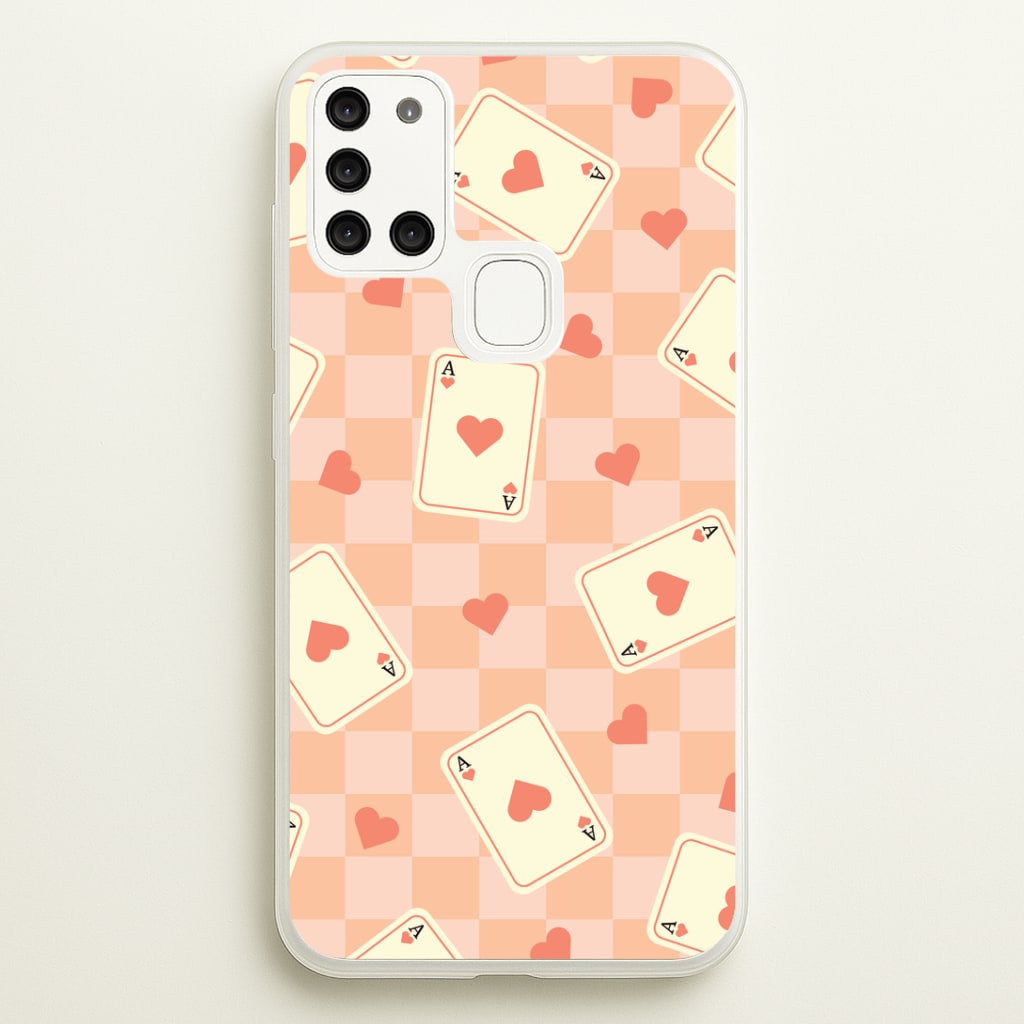 Cute Playing Cards And Hearts Pattern Phone Case